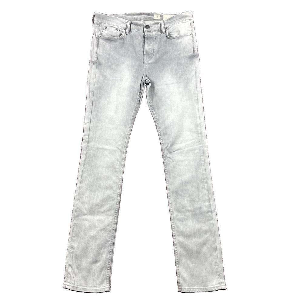 AllSaints Spitalfields Jacks Place Mens Gray Jeans Button Fly 32/32 Slim Fit
